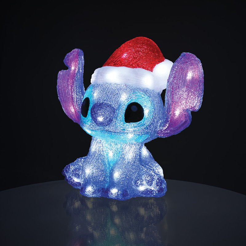 Light Up Santa Stitch Figurine – LED Disney kerstdecoratie – Stitch als kerstman – EU plug – acryl beeldje – Enesco – 30 cm