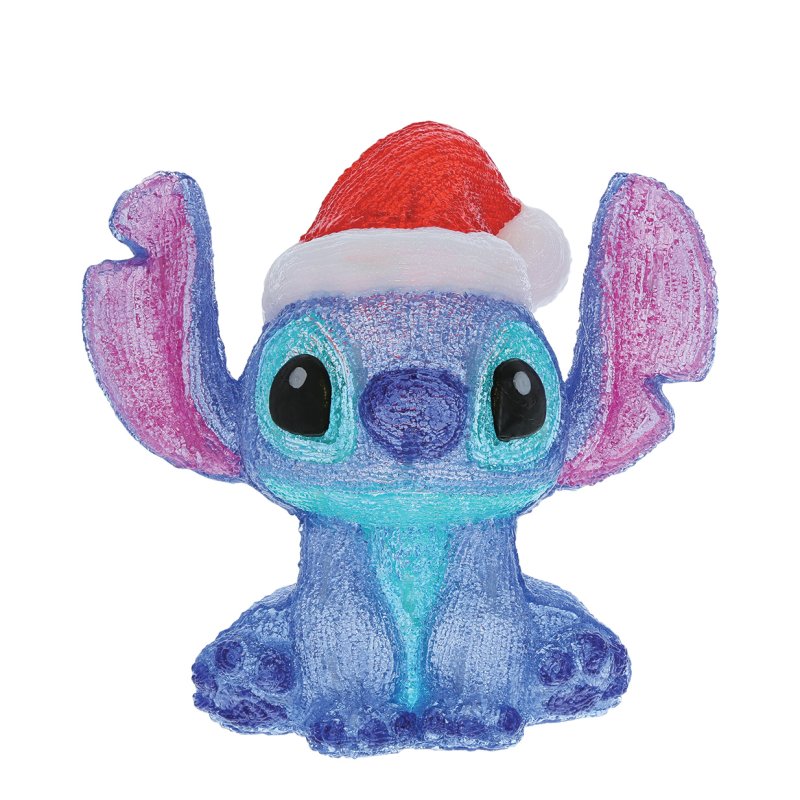 Light Up Santa Stitch Figurine – LED Disney kerstdecoratie – Stitch als kerstman – EU plug – acryl beeldje – Enesco – 30 cm