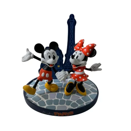 Mickey & Minnie Eiffeltoren Beeldje – Disneyland Parijs collectible – romantisch Disney beeld – handgeschilderd souvenir – 14 cm hoog