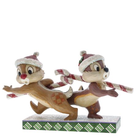Disney Traditions Chip ’n Dale Candy Cane Caper Jim Shore kerstbeeldje