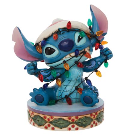 Disney Traditions Stitch Wrapped in Lights Jim Shore kerstbeeldje
