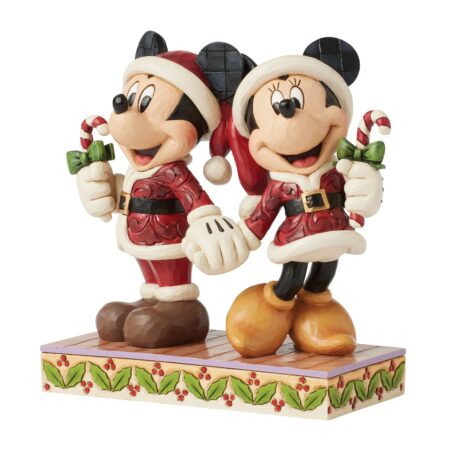 “Disney Traditions Candy Cane Christmas Mickey Minnie Jim Shore kerstbeeldje”