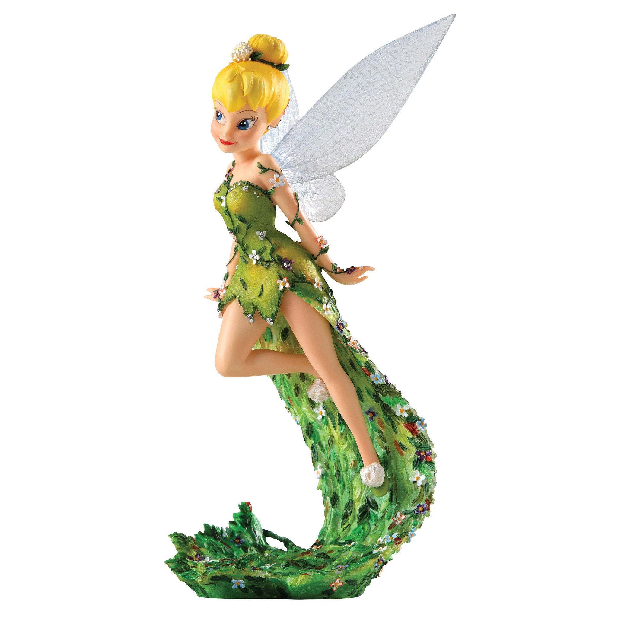 “Disney Haute Couture Tinker Bell Figurine Peter Pan Jim Shore beeldje met bloemen en kristallen”