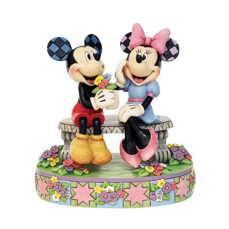 “Disney Traditions A Blooming Romance Mickey and Minnie Figurine Jim Shore romantisch beeldje”
