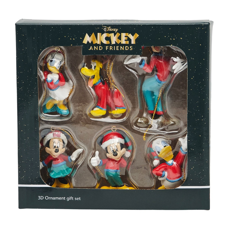 Disney kerstornamenten set van 6 met Mickey Mouse en vrienden